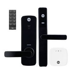 YALE UNITY KIT MATT BLACK; ENTRANCE LOCK, SCREEN DOOR LOCK, KEYPAD & CONNECT PLUS HUB 2