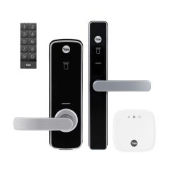 YALE UNITY KIT SILVER; ENTRANCE LOCK, SCREEN DOOR LOCK, KEYPAD & CONNECT PLUS HUB 2